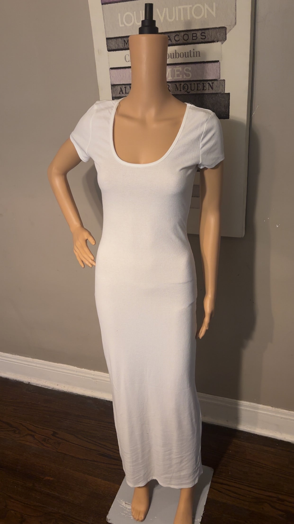 Ribbed Dress (White)