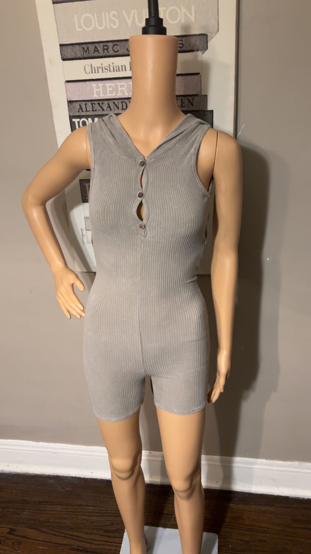 Cut Up & Cute Romper (Grey)