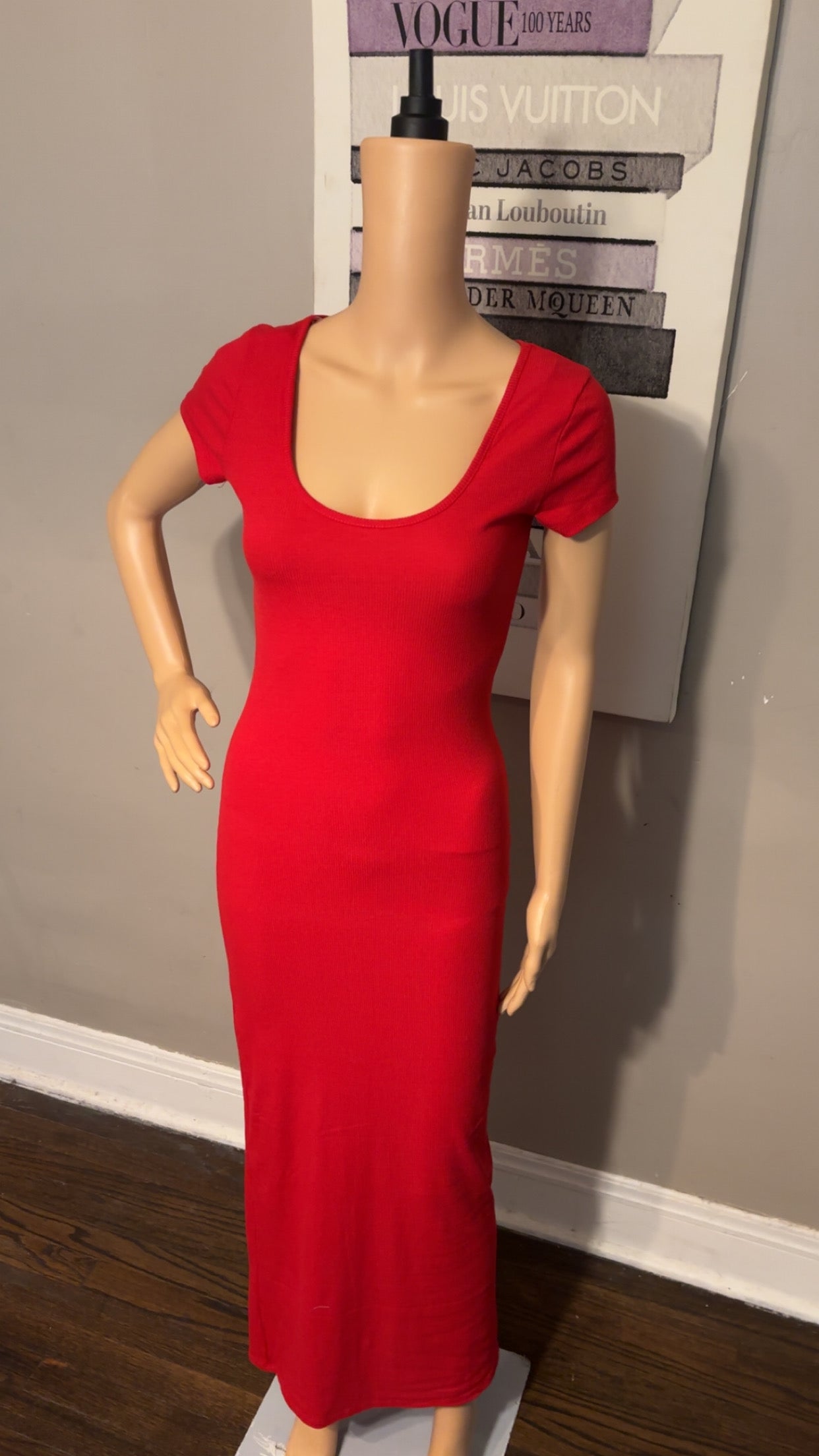 Ribbed Dress (Red)