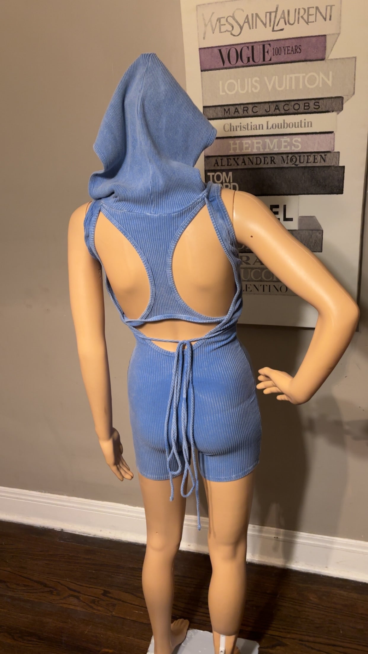 Cut Up & Cute Romper (Blue)