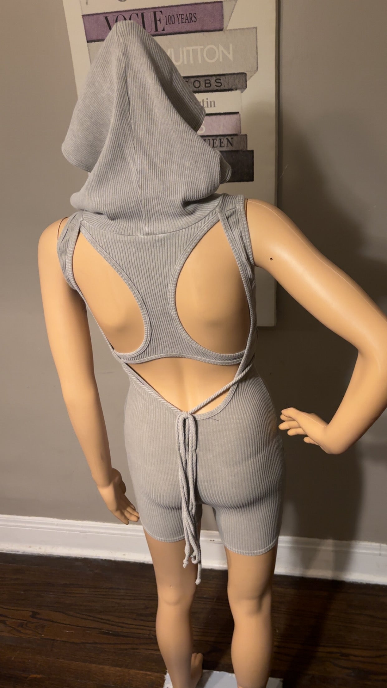 Cut Up & Cute Romper (Grey)