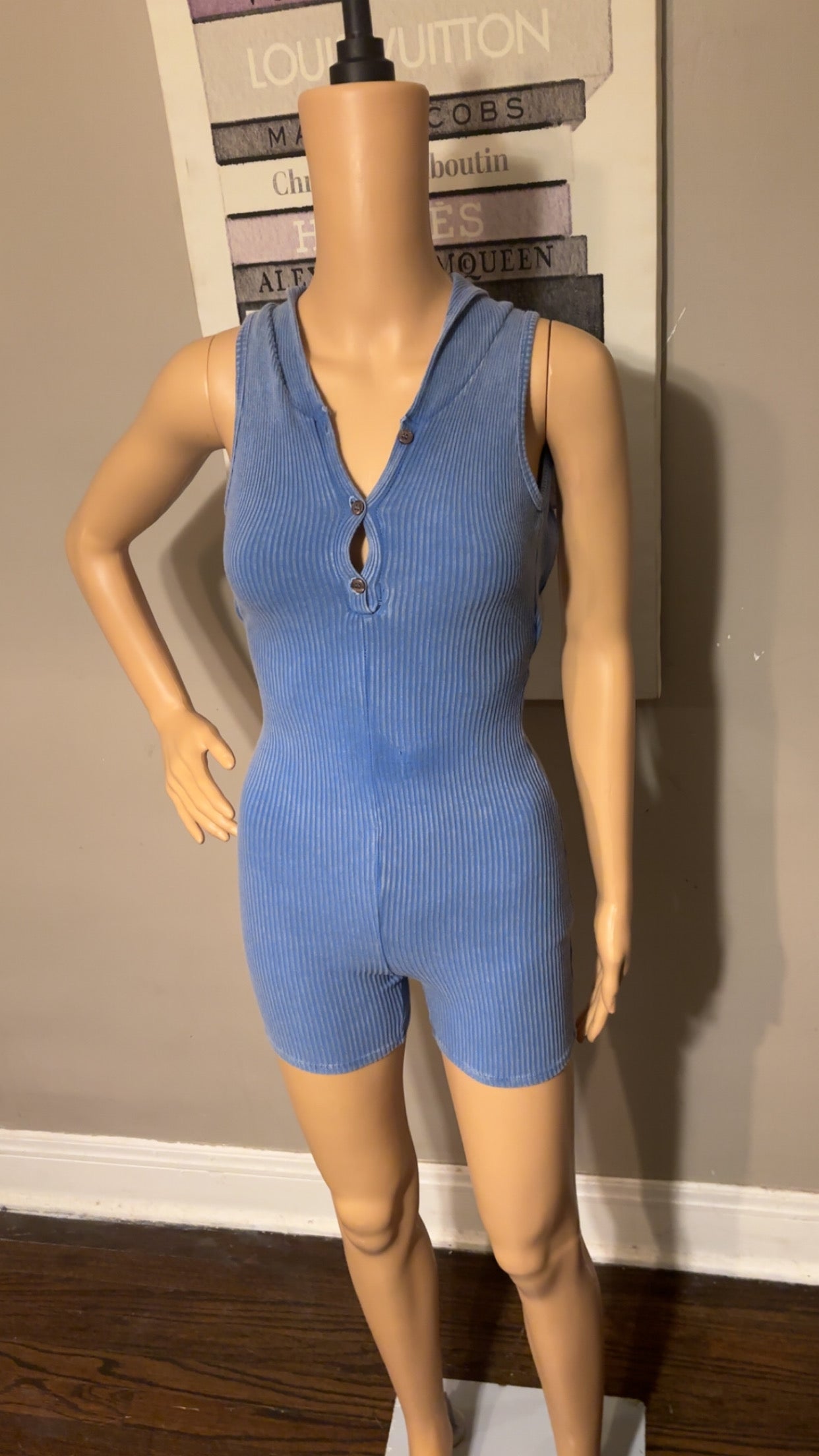Cut Up & Cute Romper (Blue)