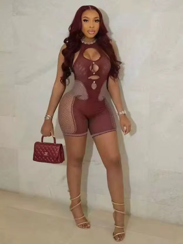 Baddie Romper (Brown)