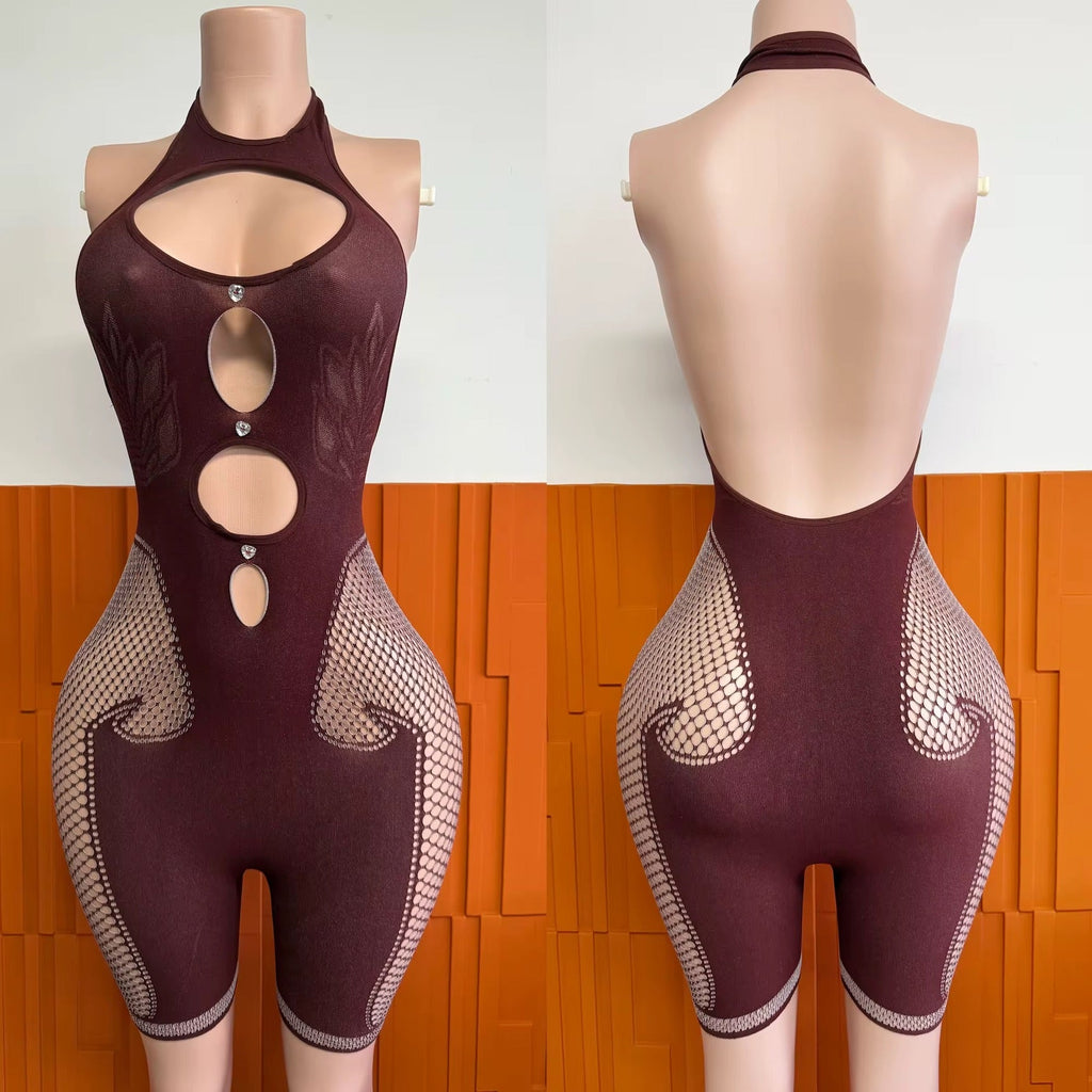 Baddie Romper (Brown)